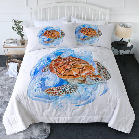Sea Turtle Waves New Quilt Set