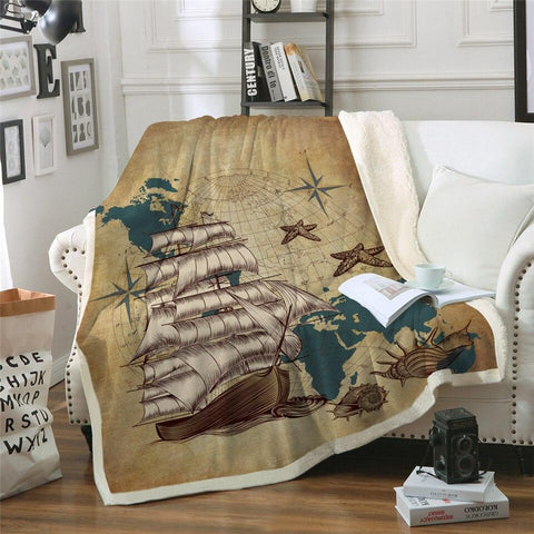 Ship Ahoy Soft Sherpa Blanket