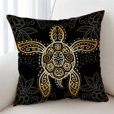 The Golden Sea Turtle Cushion Cover