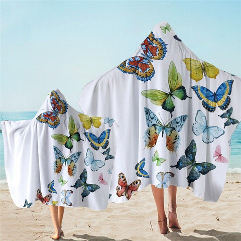 Beachy Butterflies Hooded Towel