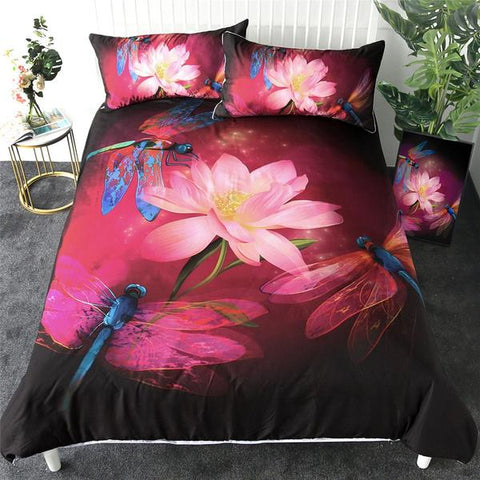 Dragonflies and Lotus Doona Cover Set