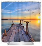 Sunset At The Jetty Shower Curtain