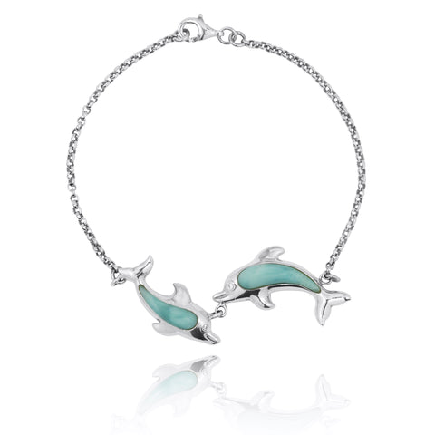 Playing Dolphins with Larimar Bracelet
