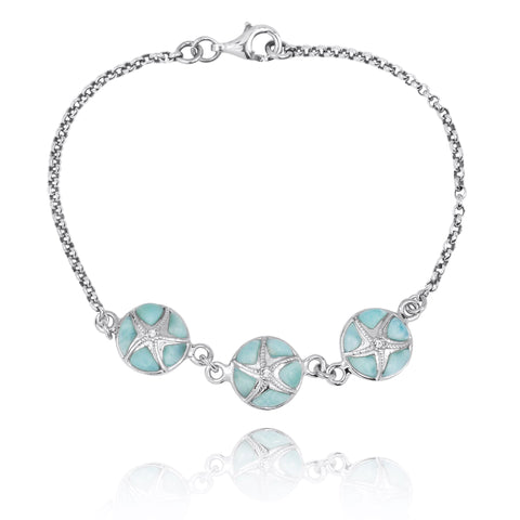 Larimar with Starfish Chain Bracelet