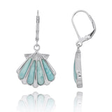 Shell with Larimar Lever Back Earrings