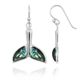 Whale Tale with Abalone shell French Wire Earrings