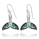 Whale Tale with Abalone shell French Wire Earrings