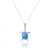 Turtle with 2 Blue Opal Stones Pendant