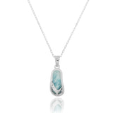 Flip Flop with Larimar and Crystal Pendant Necklace
