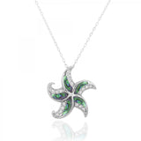 Starfish with Abalone shell and CZ Pendant