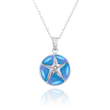 Starfish with Crystal and Blue Opal Pendant