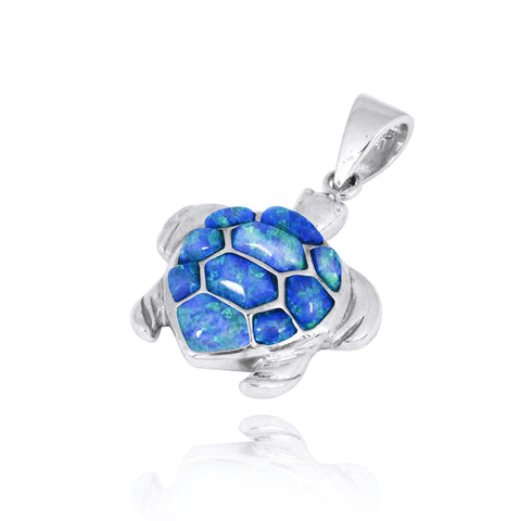 Turtle with Blue Opal Pendant