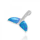 Whale Tail Blue Opal Pendant