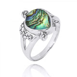 Turtle Ring with Teardrop Abalone shell