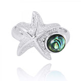 Starfish Ring with Round Abalone shell