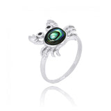 Crab Ring with Abalone shell and Black Spinel