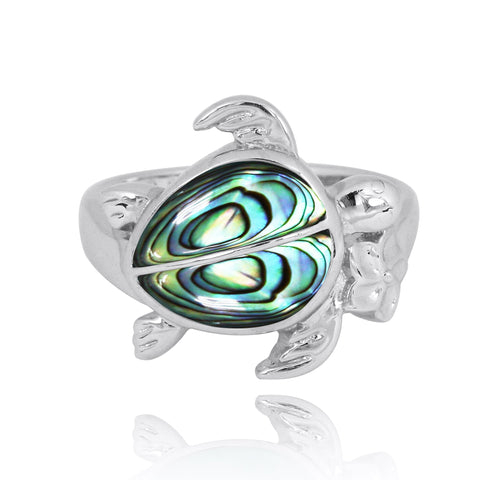 Turtle Ring with 2 Abalone shell Stones