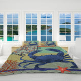 Crab Passion Reversible Bed Cover Set