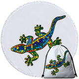 The Lucky Gecko Round Sand-Free Towel