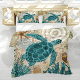 Sea Turtle Love Reversible Bed Cover Set