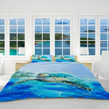 Sea Turtle Life Reversible Bed Cover Set