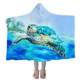 Sea Turtle Life Cosy Hooded Blanket