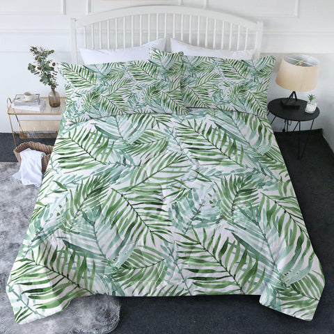 Tropical Palm Leaves New Quilt Set