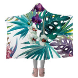 Tropical Orchids Cosy Hooded Blanket