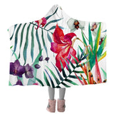 Tropical Floral Cosy Hooded Blanket