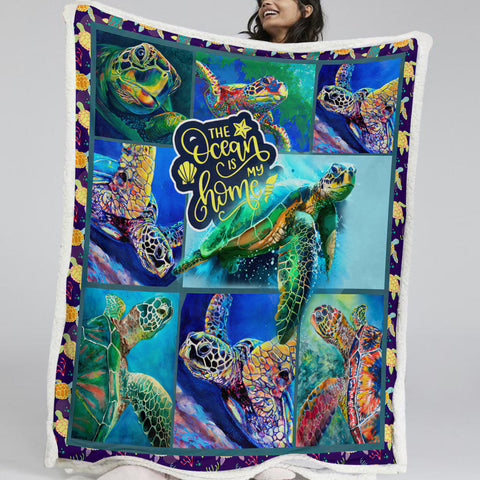 The Ocean is My Home Soft Sherpa Blanket