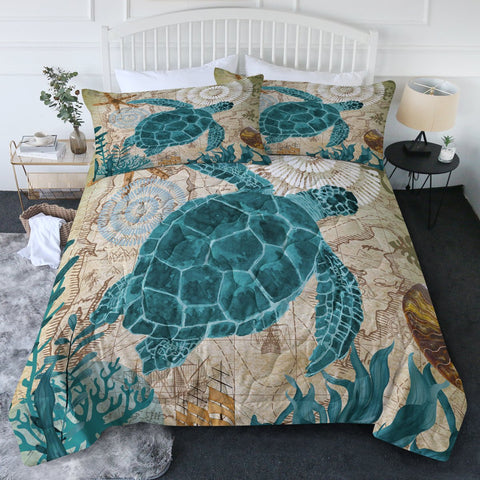 Sea Turtle Love New Quilt Set