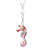 Sunny Seahorse - Enamel Pendant Necklace