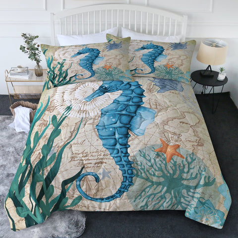 Seahorse Love New Quilt Set
