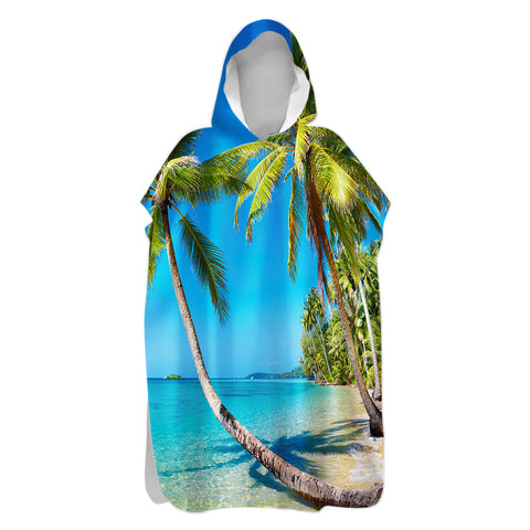 Summer in St. Thomas Sand-Free Surf Poncho, Warm, Windproof, Changing Towel Hoodie