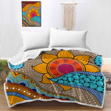 Sunflowers & Waves Bedspread Blanket