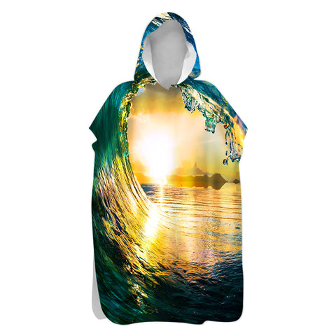 The Eye of the Ocean Sand-Free Surf Poncho, Warm, Windproof, Changing Towel Hoodie