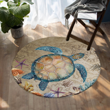 Turtle Island Round Floor Mat