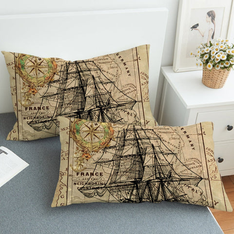 Vintage Nautical Pillowcase