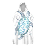 White Turtle Twist Sand-Free Surf Poncho, Warm, Windproof, Changing Towel Hoodie