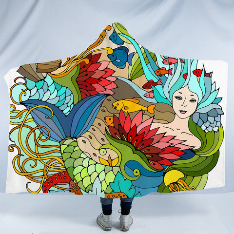The Happy Mermaid Cosy Hooded Blanket