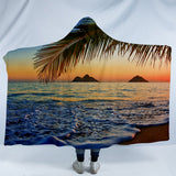 Tropical Sunset Cosy Hooded Blanket