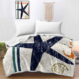 Beachy Starfish Bedspread Blanket