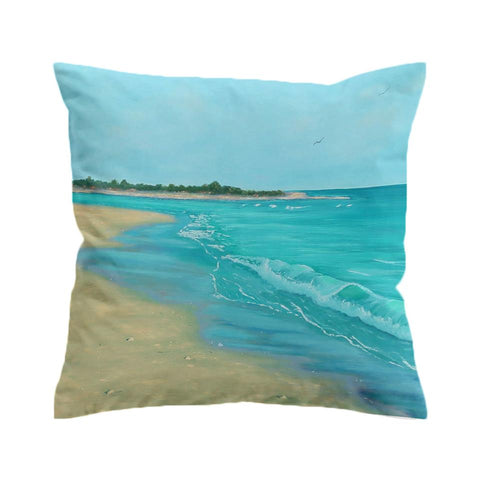 Best Escape Beach Painting Cushion Cover