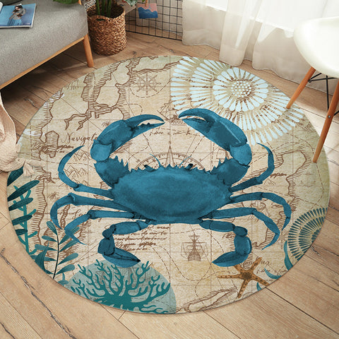 Crab Love Round Floor Mat