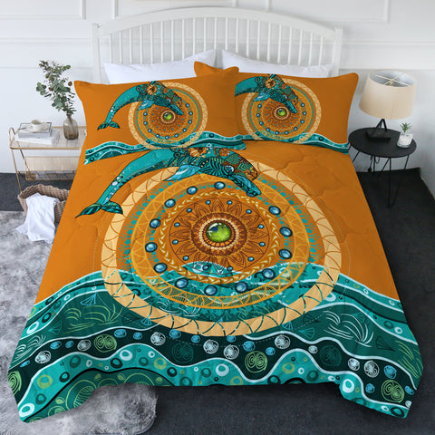 Dolphin Mandala New Quilt Set