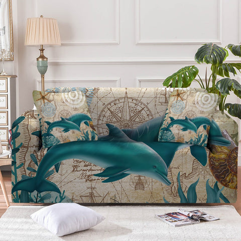 Dolphin Love Couch Cover
