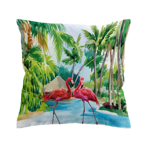 Flamingo Paradise Cushion Cover
