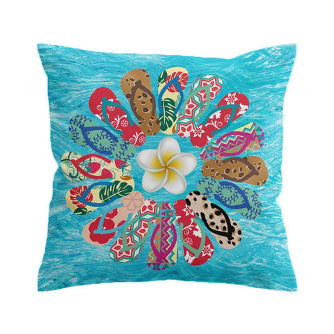 Flip Flops Flower Cushion Cover