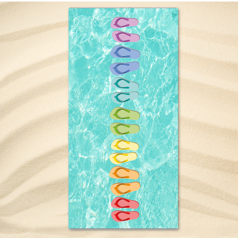 Flip Flops Rainbow Extra-Large Beach Towel