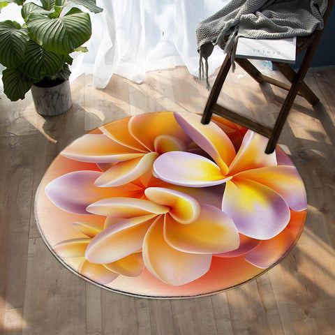 Frangipani Round Floor Mat